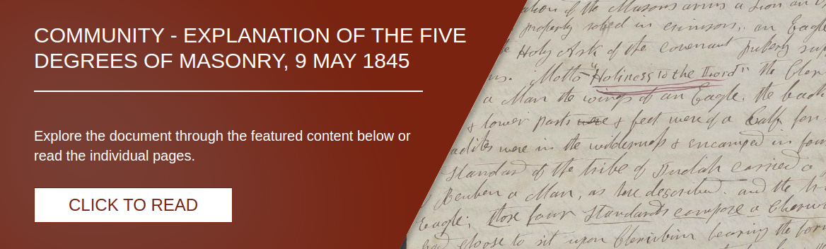 Community - Explanation of the Five Degrees of Masonry, 9 May 1845 [C-99]