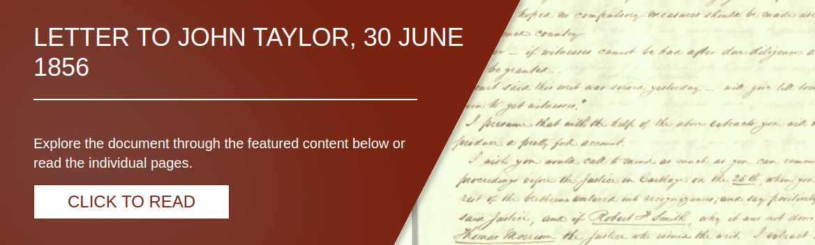 Letter to John Taylor, 30 June 1856 [LE-1830]