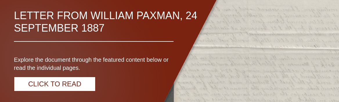 Letter from William Paxman, 24 September 1887 [LE-23471]