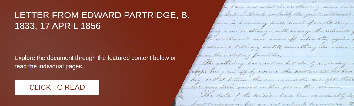 Letter from Edward Partridge, b. 1833, 17 April 1856 [LE-1806]