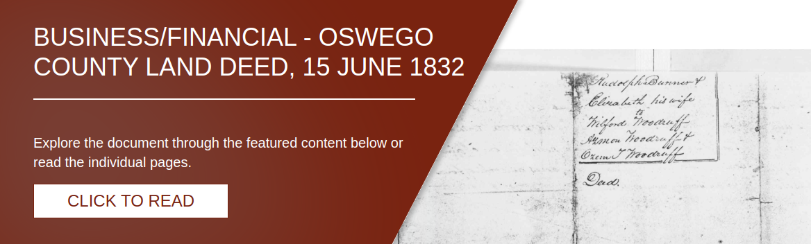 Business/Financial - Oswego County Land Deed, 15 June 1832 [B-5]