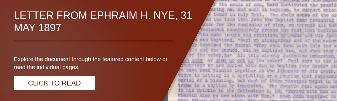 Letter from Ephraim H. Nye, 31 May 1897 [LE-39786]