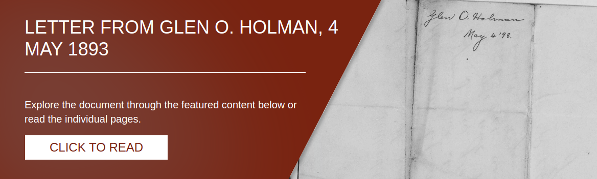 Letter from Glen O. Holman, 4 May 1893 [LE-14049]