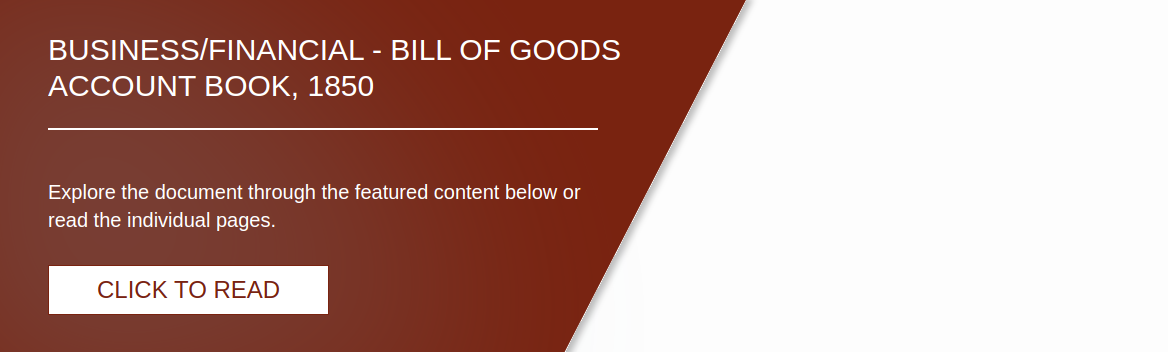 Business/Financial - Bill of Goods Account Book, 1850 [B-2]