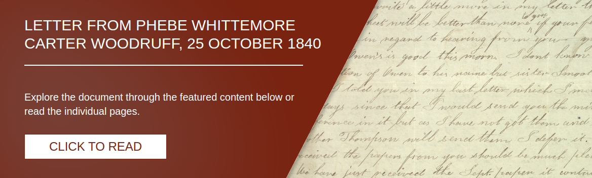 Letter from Phebe Whittemore Carter Woodruff, 25 October 1840 [LE-348]