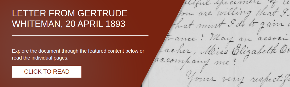 Letter from Gertrude Whiteman, 20 April 1893 [LE-41779]