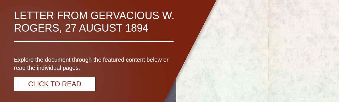 Letter from Gervacious W. Rogers, 27 August 1894 [LE-14579]