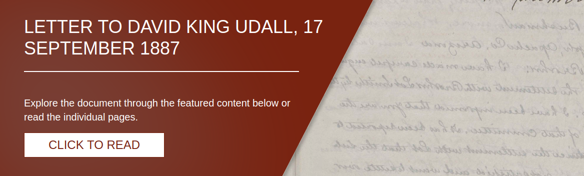 Letter to David King Udall, 17 September 1887 [LE-6491]