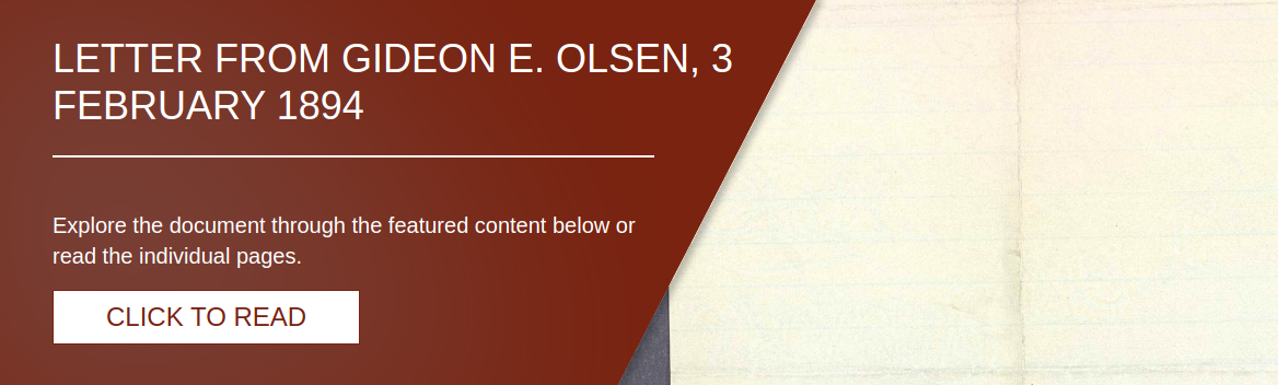 Letter from Gideon E. Olsen, 3 February 1894 [LE-14580]