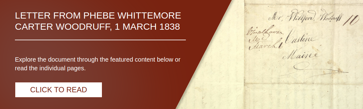 Letter from Phebe Whittemore Carter Woodruff, 1 March 1838 [LE-111]