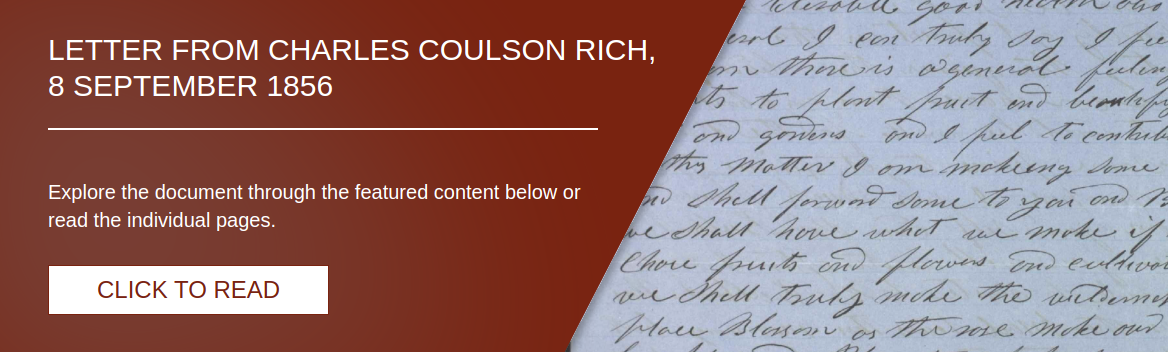 Letter from Charles Coulson Rich, 8 September 1856 [LE-1859]